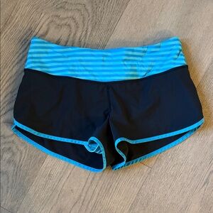 Lululemon Athletica Black and Blue Athletic Shorts